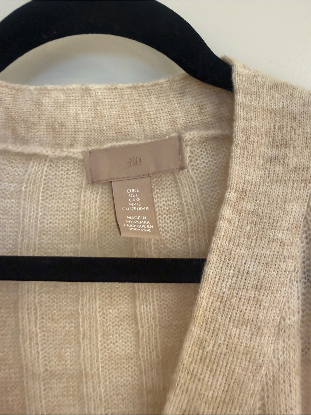 H&M Neutral Ribbed Button-Up Cardigan in Beige - Picture 3 of 4